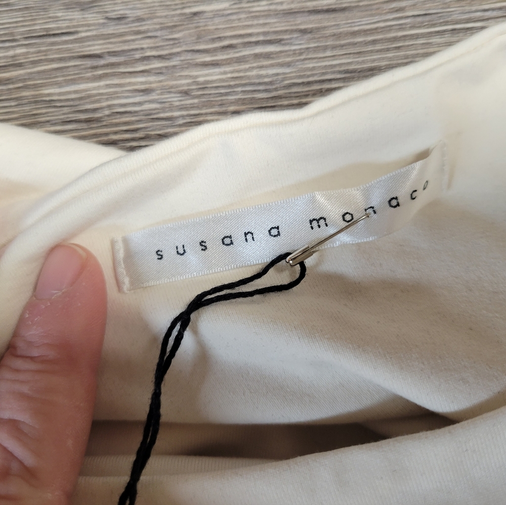 Susana Monaco NWT Size Small Porcelain Side Drape Dress Sample Piece - Picture 4 of 5